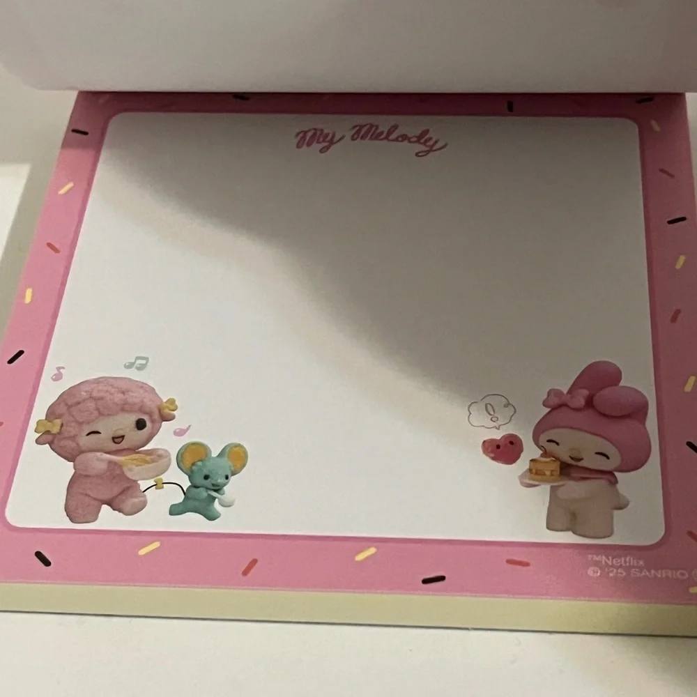 My Melody and Sweet Piano Small Square Memo Pad-Netflix My Melody and Kuromi